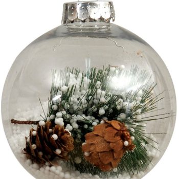 Διάφανη Πλαστική Χριστουγεννιάτικη Μπάλα 8cm,Σέτ/3