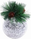 Διάφανη Πλαστική Χριστουγεννιάτικη Μπάλα 8cm,Σέτ/3