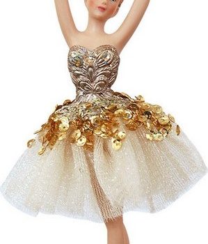 Κεραμικό Κρεμαστό Χριστουγεννιάτικο Στολίδι Μπαλαρίνα 10 x 6 x 17(h)cm