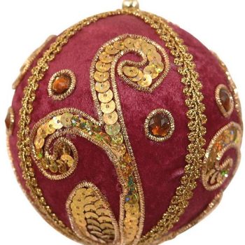 Μώβ Χριστουγεννιάτικη Μπάλα 10cm