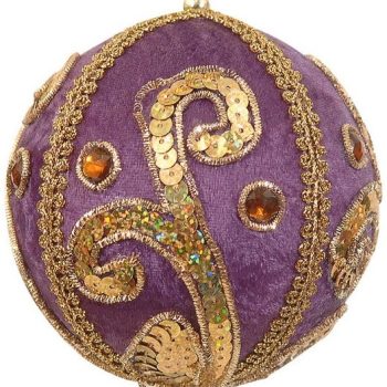 Μώβ Χριστουγεννιάτικη Μπάλα 10cm