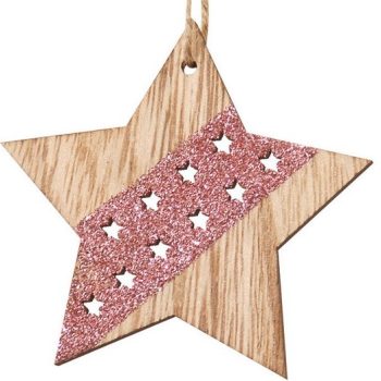 Ξύλινο Κρεμαστό Χριστουγεννιάτικο Στολίδι 8 x 8(h)cm