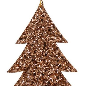 Ξύλινο Κρεμαστό Χριστουγεννιάτικο Στολίδι Με Glitter 8 x 11(h)cm