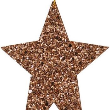 Ξύλινο Κρεμαστό Χριστουγεννιάτικο Στολίδι Με Glitter 8 x 12(h)cm