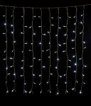 200Led 60Flash Συμμετρική Κουρτίνα Για Εσωτερική Χρήση Με Επέκταση 200 x 100(h)cm ,Με Διάφανο Καλώδιο/Λευκό Λαμπάκι (Kelvin: 6.000 - 10.000)