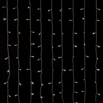 360Led Συμμετρική Κουρτίνα Για Εσωτερική Χρήση Με 8 Προγράμματα 200 x 200(H)cm,Διάφανο Καλώδιο/Λευκό Λαμπάκι (Kelvin: 6.000 - 10.000)