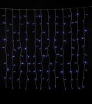 240Led Συμμετρική Κουρτίνα Για Εσωτερική Χρήση Με 8 Προγράμματα 200 x 100(h)cm,Διάφανο Καλώδιο/Μπλέ Λαμπάκι