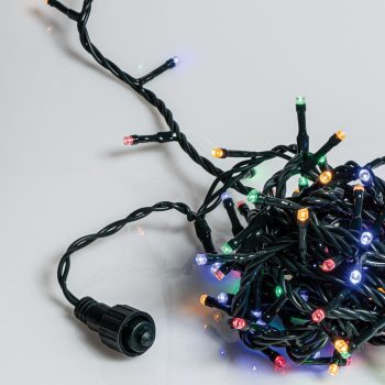 100Led Επεκτεινόμενα Λαμπάκια Για Εσωτερική Χρήση Με Πράσινο Καλώδιο/Πολύχρωμο Λαμπάκι (5cm Απόσταση) 5 Μέτρα