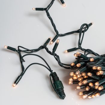 100L GS Λαμπάκια Καουτσούκ Ip44 Με Επέκταση,Πράσινο Καλώδιο/Θερμό Λαμπάκι ,(8cm Απόσταση) 8 Μέτρα