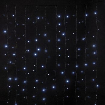 240Led Σταθερή Συμμετρική Κουρτίνα Για Εσωτερική Χρήση Με Επέκταση 200 x 100(H)cm,Πράσινο Καλώδιο/Λευκό Λαμπάκι (Kelvin: 6.000 - 10.000)