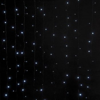 360Led Σταθερή Συμμετρική Κουρτίνα Για Εσωτερική Χρήση Με Επέκταση 200 x 200(H)cm,Πράσινο Καλώδιο/Λευκό Λαμπάκι (Kelvin: 6.000 - 10.000)