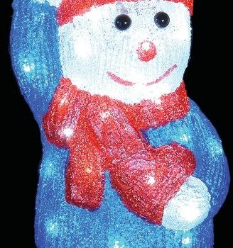 60Led 3D Φωτιζόμενος Ακρυλικός Χιονάνθρωπος Με Μετασχηματιστή Ip44,50(Η)cm