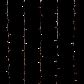 1000Led Σταθερή Συμμετρική Κουρτίνα Ip20 Για Εσωτερική Χρήση ,Με Επέκταση Δεξιά , Αριστερά , Πάνω Και Κάτω 2 x 10(h)cm,Διάφανο Καλώδιο/Θερμό Λαμπάκι (Kelvin: 2.500 - 3.000)