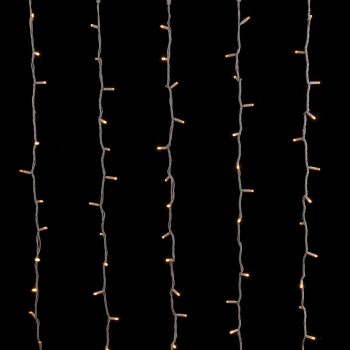 1000Led Σταθερή Συμμετρική Κουρτίνα Rubber Ip44,Με Επέκταση Δεξιά , Αριστερά , Πάνω Και Κάτω 2 x 10(h)cm,Λευκό Καλώδιο/Θερμό Λαμπάκι (Kelvin: 2.500 - 3.000)