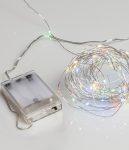 20Led Λαμπάκια Μπαταρίας Με Ασημί Καλώδιο Και Πολύχρωμο Φωτισμό (10cm Απόσταση) 2 Μέτρα