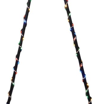 Μεταλλικό Φωτιζόμενο Χριστουγεννιάτικο Τρίγωνο Με 100Led Φωτάκια Copper Πολύχρωμου Φωτισμού 8 Προγράμματα Με usb 28 x 80cm