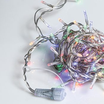 50Led Επεκτεινόμενα Λαμπάκια Για Εσωτερική Χρήση Με Διάφανο Καλώδιο/Πολύχρωμο Λαμπάκι (5cm Απόσταση) 2,5 Μέτρα