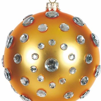 Γυάλινη Χρυσή Χριστουγεννιάτικη Μπάλα 10cm,Σέτ/2