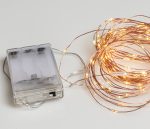 200Led Λαμπάκια Μπαταρίας Με Θερμό Φωτισμό Και Χάλκινο Καλώδιο (10cm Απόσταση) 20 Μέτρα