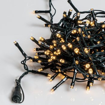 300Led Λαμπάκια All Flasher Με Επέκταση Και Μετασχηματιστή Ip44 ,Πράσινο Καλώδιο/Θερμό Λαμπάκι , (5cm Απόσταση) 15 Μέτρα (Kelvin: 2.500 - 3.000)