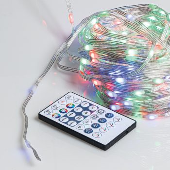 200Led Λαμπάκια Rgb App -Wifi Με Μετασχηματιστή Ip44 ,Με Διάφανο Πλακέ Καλώδιο/Διάφορους Φωτισμούς, (10cm Απόσταση) 20 Μέτρα