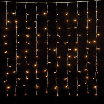 650 Led Σταθερή Συμμετρική Κουρτίνα Με Μετασχηματιστή Ιp44 Και Επέκταση 300 x 300(h)cm,Με Διάφανο Καλώδιο/Θερμό Λαμπάκι (Kelvin: 2.500 - 3.000)