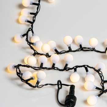 100Led Λαμπάκια Με Μπίλια Με Πρόγραμμα,Επέκταση Και Μετασχηματιστή Ip44 ,Πράσινο Καλώδιο/Θερμό Λαμπάκι 5 Μέτρα