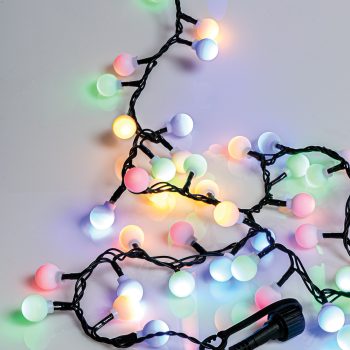 100Led Λαμπάκια Με Μπίλια Με Πρόγραμμα,Επέκταση Και Μετασχηματιστή Ip44 ,Πράσινο Καλώδιο/Πολύχρωμο Λαμπάκι 5 Μέτρα