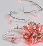 100Led Λαμπάκια Με Επέκταση,Πρόγραμμα Και Μετασχηματιστή Ip44 ,Διάφανο Καλώδιο/Κόκκινο Λαμπάκι ,(5cm Απόσταση) 5 Μέτρα