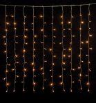 240Led All Flash Συμμετρική Κουρτίνα Με Επέκταση Πρόγραμμα Και Μετασχηματιστή 200 x 100(h)cm,Διάφανο Καλώδιο/Θερμό Λαμπάκι (Kelvin: 2.500 - 3.000)