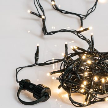 1000Led Λαμπάκια Με Πρόγραμμα,Επέκταση Και Μετασχηματιστή Ip44 ,Πράσινο Καλώδιο/Θερμό Λαμπάκι (5cm Απόσταση) 50 Μέτρα (Kelvin: 2.500 - 3.000) , Με Καρούλι Αποθήκευσης