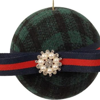 Πράσινη Πάνινη Χριστουγεννιάτικη Μπάλα 11cm