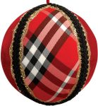 Πάνινη Κρεμαστή Χριστουγεννιάτικη Μπάλα 10cm