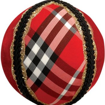 Πάνινη Κρεμαστή Χριστουγεννιάτικη Μπάλα 10cm