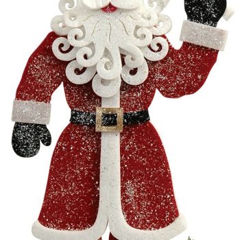 Επιδαπέδιος Χριστουγεννιάτικος Διακοσμητικός Άγιος Βασίλης Φενιζόλ 38 x 8 x 70(h)cm