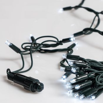 400Led Rubber Λαμπάκια Καουτσούκ Επεκτεινόμενα Ip65 Με Πράσινο Καλώδιο/Λευκό Λαμπάκι (10cm Απόσταση) 39Μέτρα (Kelvin: 6.000 - 10.000)