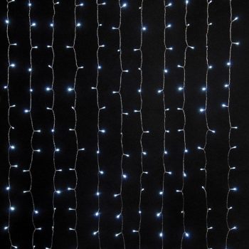 740L Σταθερή Led Συμμετρική Κουρτίνα Με Μετασχηματιστή Ip44 Και Επέκταση 400 x 330(h)cm,Με Διάφανο Καλώδιο Και Λευκo Λαμπάκι (Kelvin: 6.000 - 10.000)