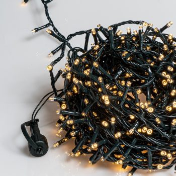 1000Led Φωτάκια Με Επέκταση Και Μετασχηματιστή ,Πράσινο Καλώδιο/Θερμό Λαμπάκι , (3cm Απόσταση) 30 Μέτρα , (Kelvin 2.500 - 2.800) , Με Καρούλι Αποθήκευσης