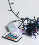 180Led Φωτάκια Rgb 15 Colours Multi Flash Ip44 Με Χειριστήριο Για Προγράμματα Με Πράσινο Καλώδιο Και 5 Διαφορετικούς Φωτισμούς , (5cm Απόσταση ) 9 Μέτρα