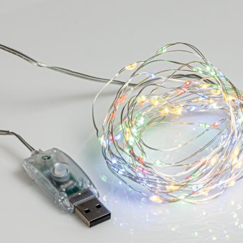 100Led Χριστουγεννιάτικα Φωτάκια Copper Με Usb Σύνδεση Και Προγράμματα , (5cm Απόσταση) 5 Μέτρα