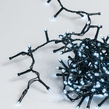 100Led Φωτάκια Με Πρόγραμμα Και Μετασχηματιστή Ip44,Πράσινο Καλώδιο/Λευκό Λαμπάκι , (3cm Απόσταση) 3 Μέτρα , (Kelvin 6.000 - 10.000)