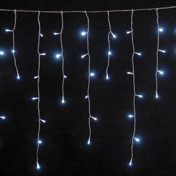 100Led Ασύμμετρη Κουρτίνα Με Επέκταση Πρόγραμμα Και Μετασχηματιστή ip44 200 x 70(h)cm,Διάφανο Καλώδιο/Λευκό Λαμπάκι (Kelvin: 6.000 - 10.000)