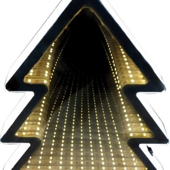 Ξύλινο Διακοσμητικό Δέντρο Με Led Φωτισμό Μπαταρίας,30 x 30(Η) x 3cm