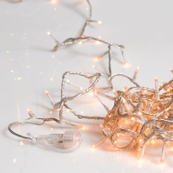 200Led Λαμπάκια Με Επέκταση Και Μετασχηματιστή Ip44 ,Διάφανο Καλώδιο/Θερμό Amber Λαμπάκι , (5cm Απόσταση) 10 Μέτρα (Kelvin: 2.100 - 2.300)