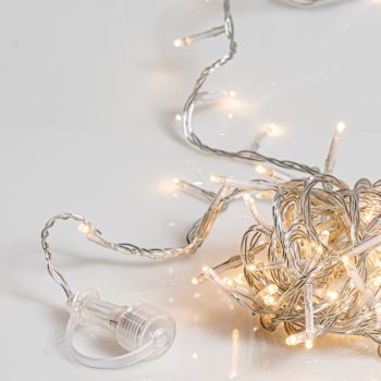 100Led Λαμπάκια Με Επέκταση,Πρόγραμμα Και Μετασχηματιστή Ip44 ,Διάφανο Καλώδιο/Θερμό Λαμπάκι Day Light ,(5cm Απόσταση) 5 Μέτρα (Kelvin: 3.500 - 4.000)