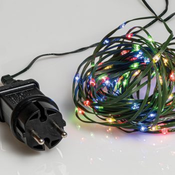 100Led Λαμπάκια Copper Πολύχρωμου Φωτισμού Με Μετασχηματιστή Και Πρόγραμμα, (7,5cm Απόσταση) 10 Μέτρα