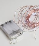 100Led Λαμπάκια Μπαταρίας Με Λευκό Φωτισμό (Πάγου) Και Χάλκινο Καλώδιο (10cm Απόσταση) 10 Μέτρα (Kelvin: 6.000 - 10.000)