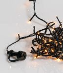 500Led Amber Λαμπάκια Με Πρόγραμμα,Επέκταση Και Μετασχηματιστή Ip44 ,Πράσινο Καλώδιο/Θερμό Λαμπάκι (5cm Απόσταση) 25 Μέτρα (Kelvin: 2.100 - 2.300) Με Καρούλι Αποθήκευσης