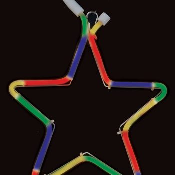 20Led Μονό Σταθερό Φωτιζόμενο Αστέρι Με Φωτοσωλήνα Πολύχρωμο Φωτισμό 30cm ,Ip44