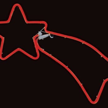 80Led Σταθερός Φωτιζόμενος κομήτης Με Φωτοσωλήνα Κόκκινο Φωτισμό 130 x 55cm ,Ip44